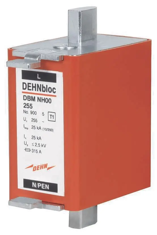 Produktfoto 1 von Koordinierter Blitzstromableiter Typ 1 DEHNbloc Maxi NH00 1-polig 255V AC