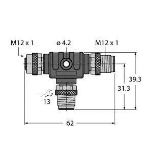 Produktfoto 1 von 2-fach-Verteilersysteme, Profibus-T-Stück, komplett geschirmt
