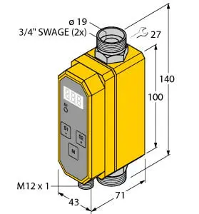 Produktfoto 1 von Kompakte Inline-Durchflussmesser, Messung d.Durchflussmenge,Relaisausg.24V