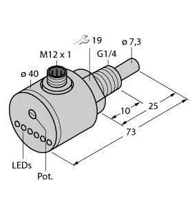 Produktfoto 1 von Strömungssensor Eintauchsensor mit integrierter Auswerteelektronik