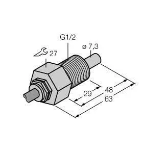 Produktfoto 1 von Strömungssensor Eintauchsensor ohne integrierte Auswerteelektronik