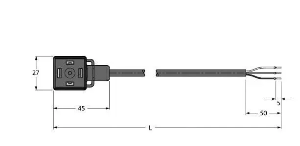 Produktfoto 1 von Ventilsteckverbinder Bauform A, Anschlussleitung