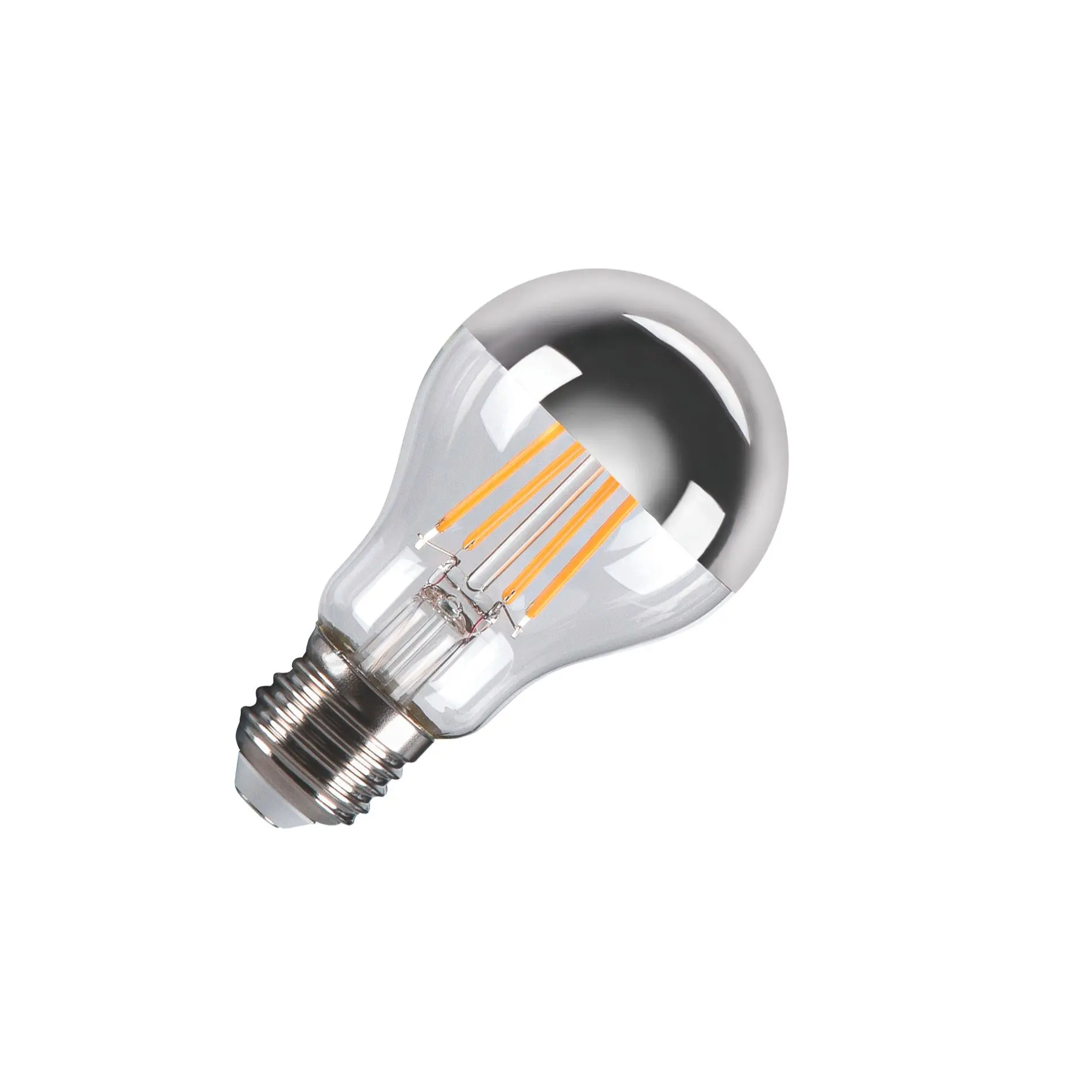 Produktfoto 1 von A60 E27 Mirrorhead, LED Leuchtmittel chrom 7,5W 2700K CRI90 180°