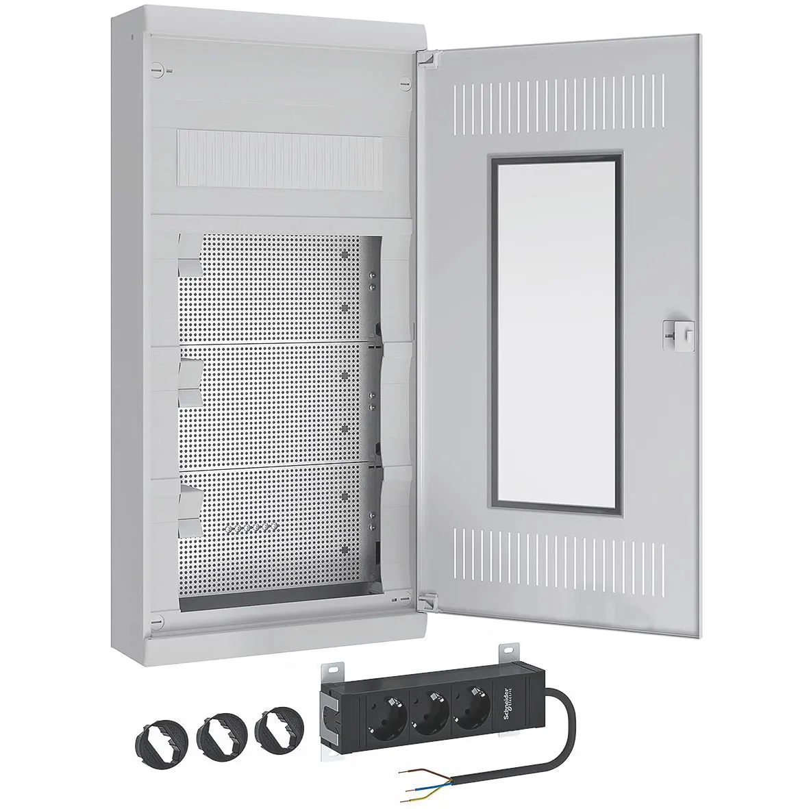 Produktfoto 1 von AMIGO Multimedia-Kleinverteiler - 4R-AP mit Mediatüre, BxHxT: 300x620x106mm