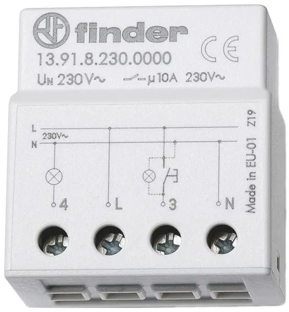 Produktfoto 1 von Stromstoßschalter kleine Bauart für UP-Dose elektronisch 1S 10A für 230VAC