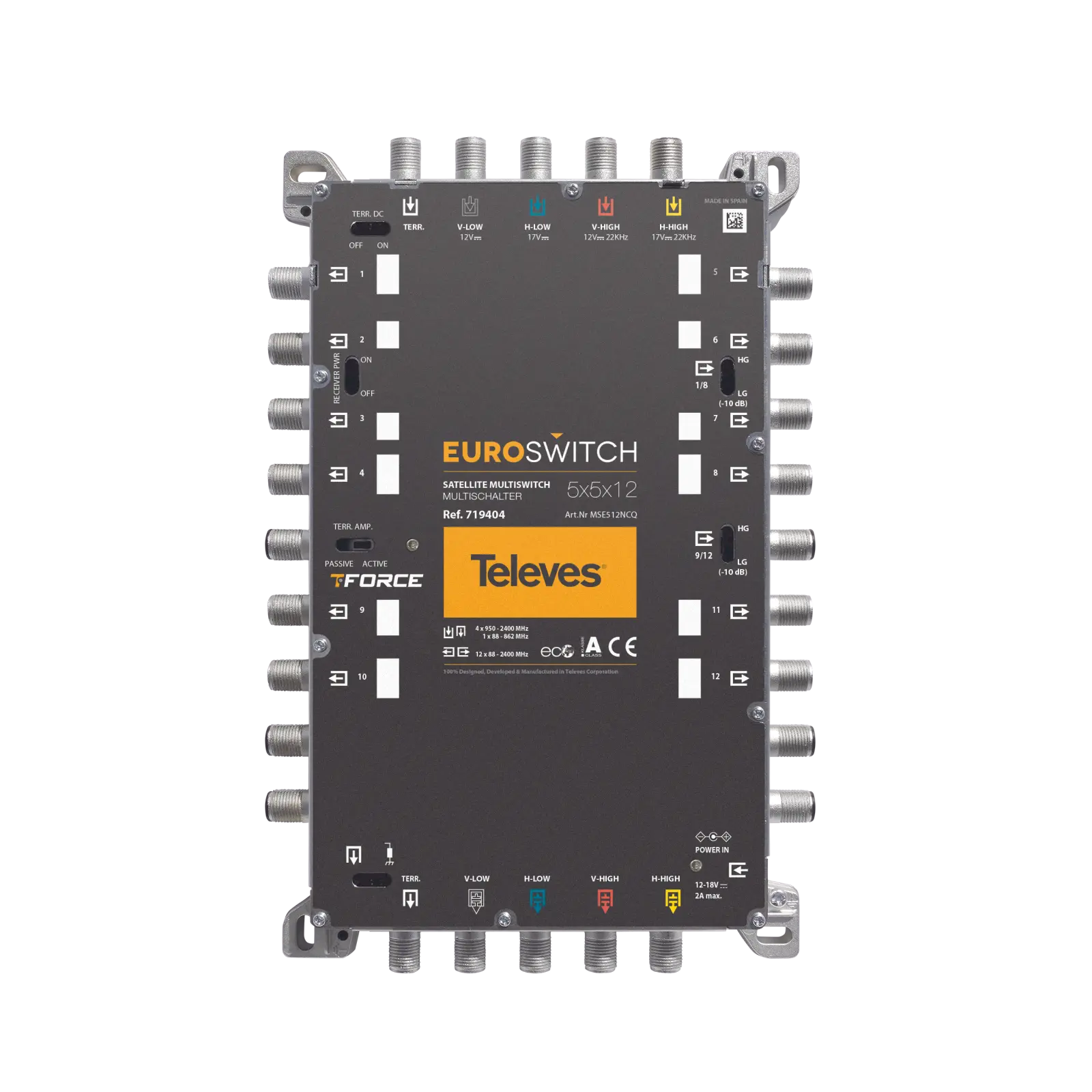Produktfoto 1 von 5in12 Guss-Multischalter EUROSWITCH m.Netzteil quadtauglich kaskadierbar