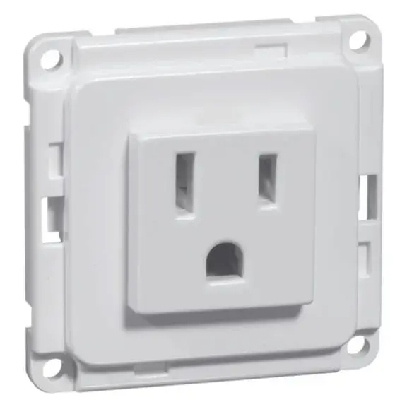 Produktfoto 1 von US NEMA-Steckdose Einbau, reinweiß 5-15 R, 15 A 125 V