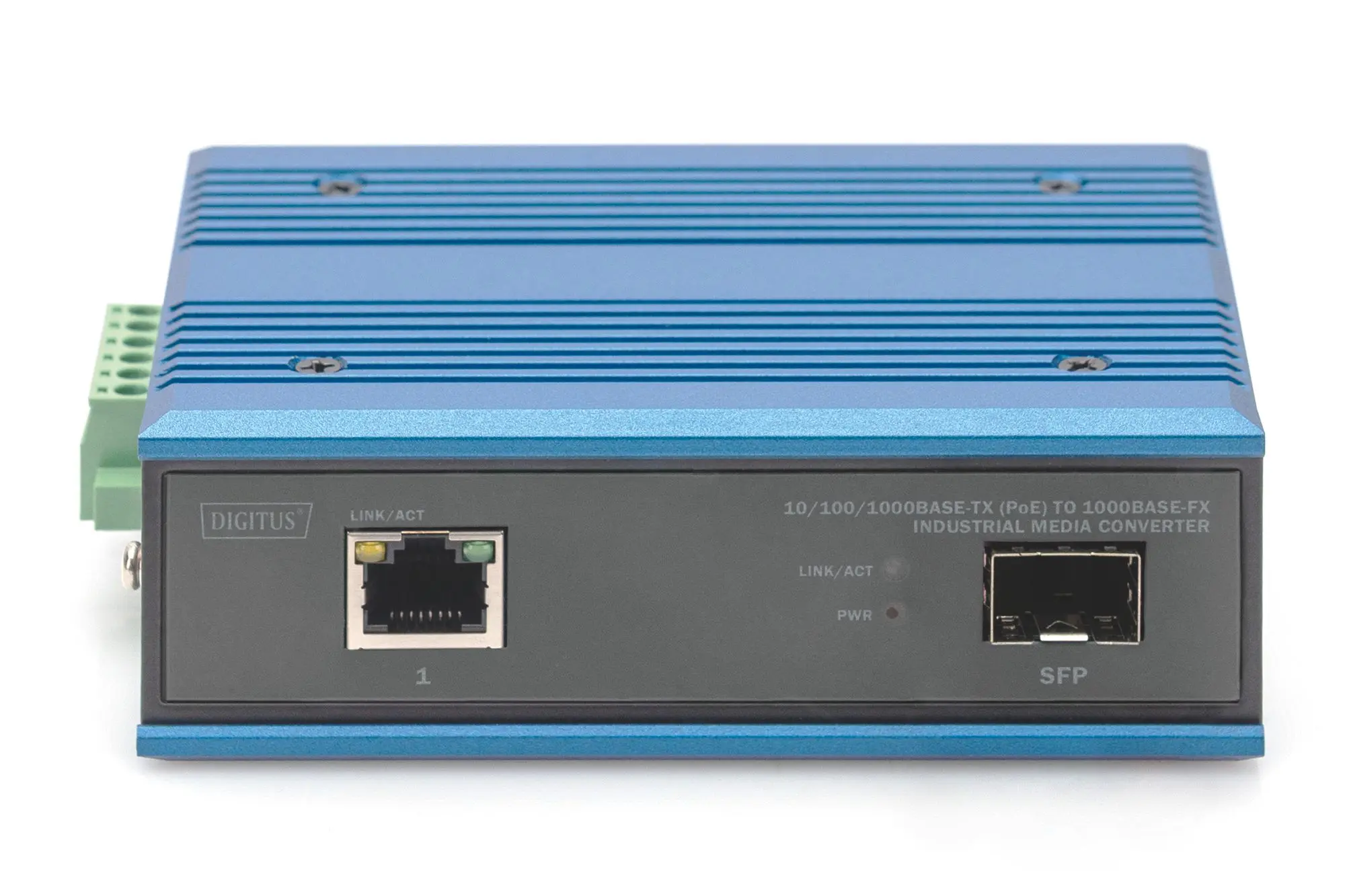 Produktfoto 1 von 10/100/1000Base-TX (PoE) to 1000Base-FX Industrial Media Converter
