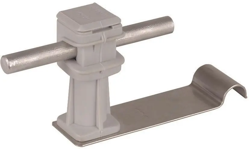 Produktfoto 1 von Dachleitungshalter DEHNsnap NIRO/K-grau H 36mm Rd 8mm m. Strebe f. Ziegelfalze