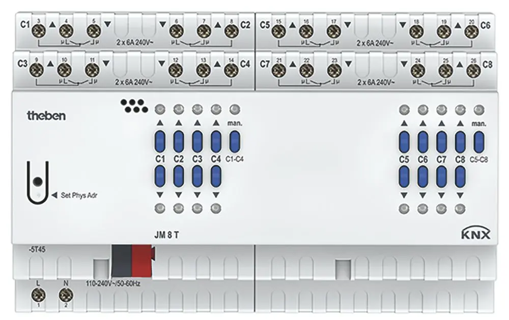 Produktfoto 1 von 8-fach KNX-Jalousieaktor, KNX TP, Data Secure