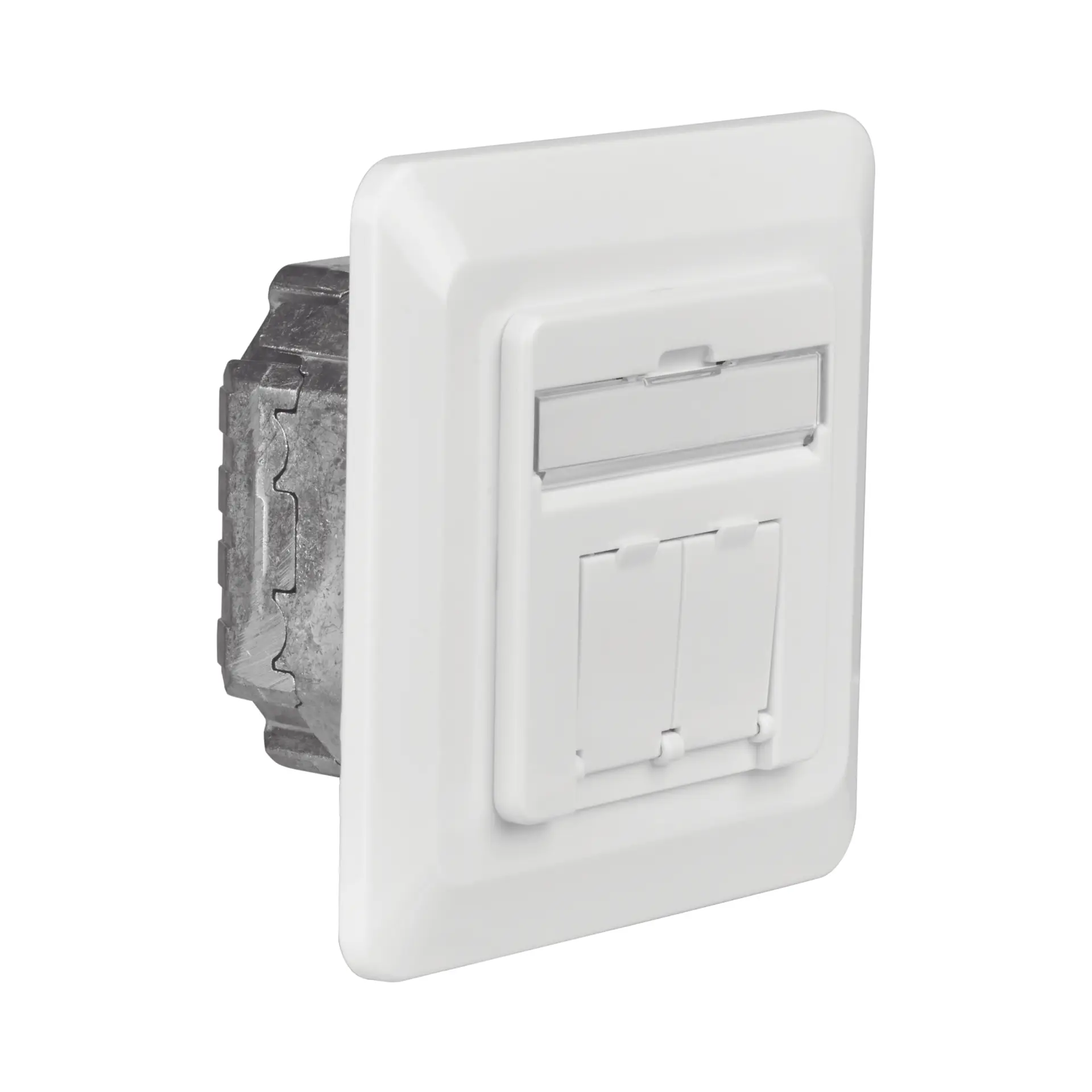 Produktfoto 1 von Datendose 2x RJ45 UP Cat.6 ges Class-E RW oben-unten
