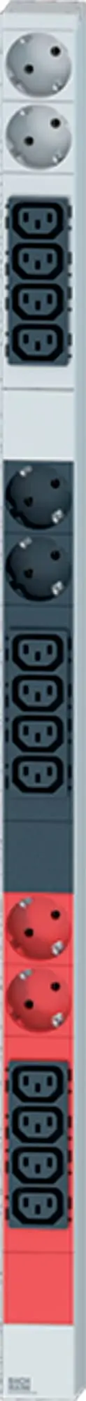 Produktfoto 1 von ALU 1HE 12xC13 6xSchuko 3ph Strom 3 CEE 16A rot