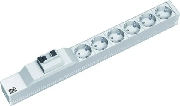 Produktfoto 1 von 19" 1HE 6xSchuko 1xFi Strom 2m Schuko