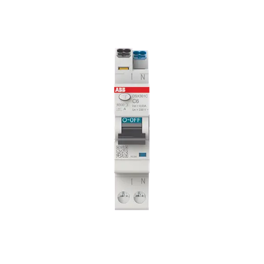 Produktfoto 1 von DSX301CA-C6/0,03 FI/LS-Schalter, 1 TE 6kA, 1P+N, Typ A, C6, 30mA