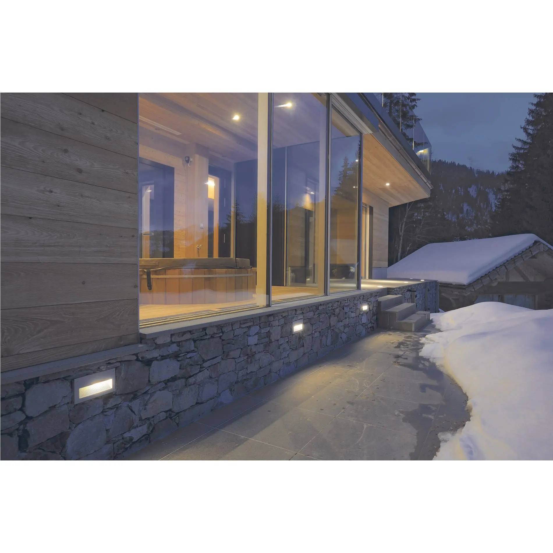 Produktfoto 1 von BRICK LED DOWNUNDER Wandleuchte rechteckig silbergrau warmweiße LED