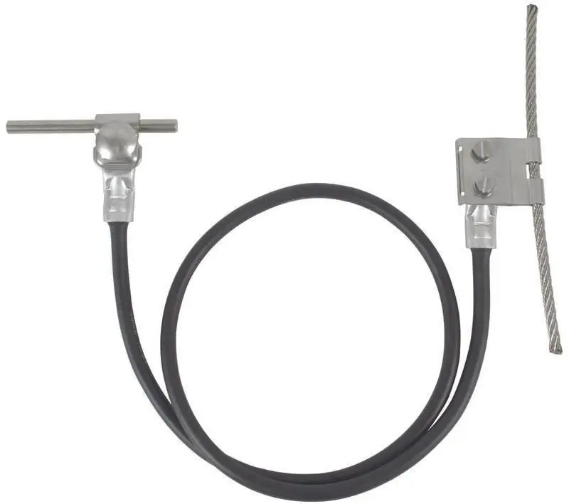 Produktfoto 1 von Anschlussset Seilanlagen 16qmm L 1000mm Cu mit Lasche D 6mm NIRO für Rd 6-10mm