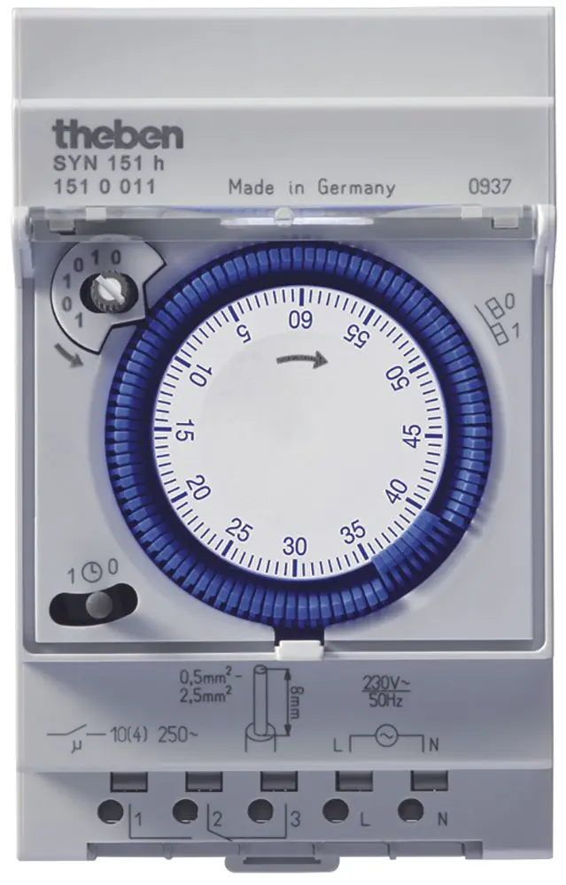 Produktfoto 1 von Analoge Zeitschaltuhr DIN-Schiene 60 Minuten, 3 TE