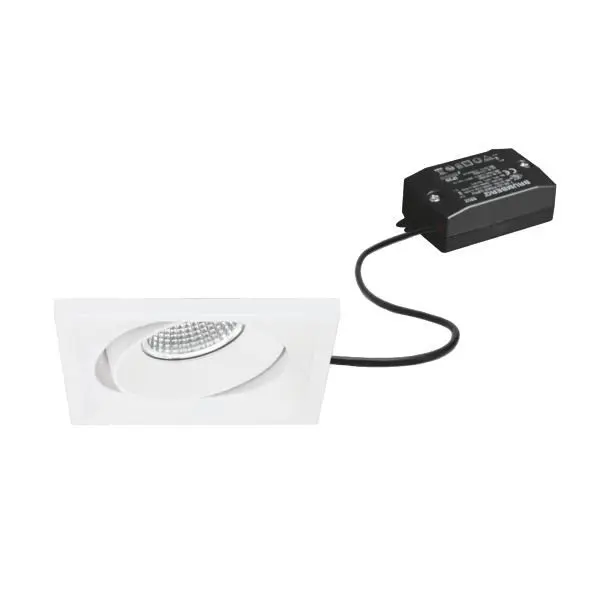 Produktfoto 1 von LED-Einbaustrahler 230 V AC, 50 Hz, 7 W 40°, 3000 K, quadratisch, schwenkbar