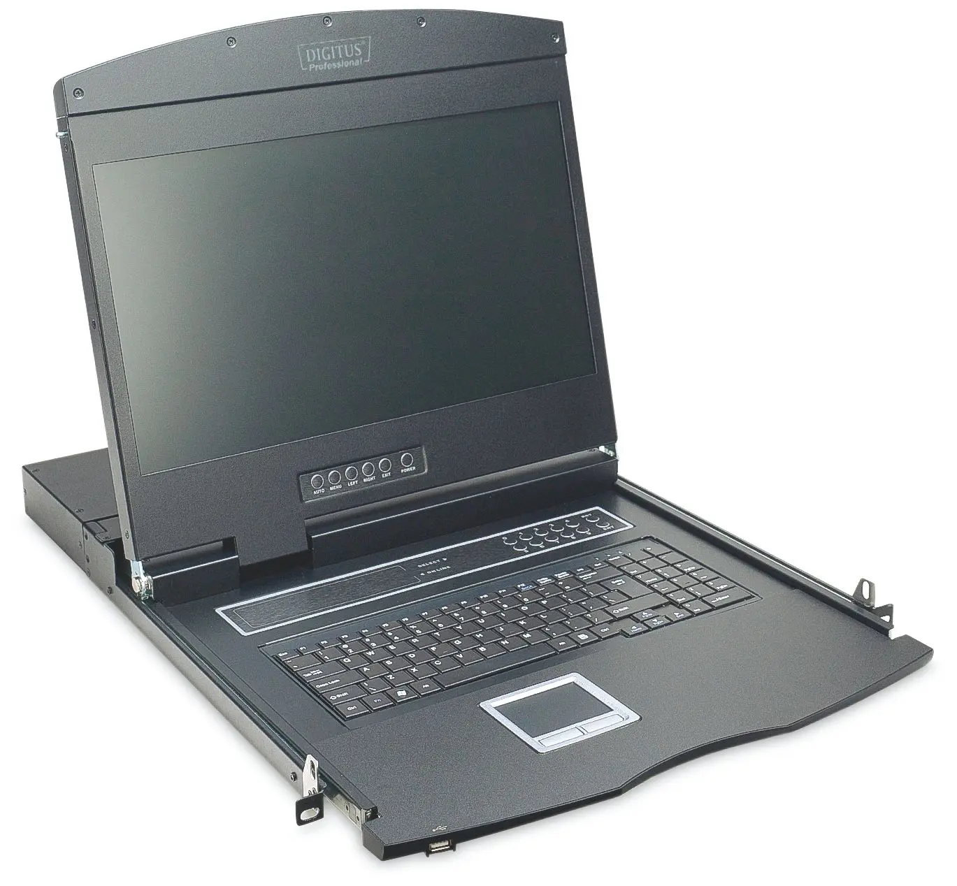Produktfoto 1 von Modulare Konsole mit 19" TFT (48,3cm) 1-Port KVM u.Touchpad deutsch.Tastatur