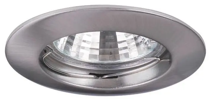 Produktfoto 1 von NV-Einbaustrahler 50W GX5,3, Eisen, starr, mattchrom, mit Sprengring