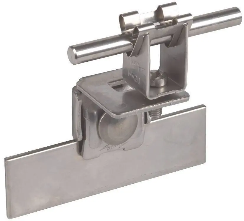 Produktfoto 1 von Dachleitungshalter NIRO f. Blechdächer m. Parallelfalz m. DEHNgrip f. Rd 8mm