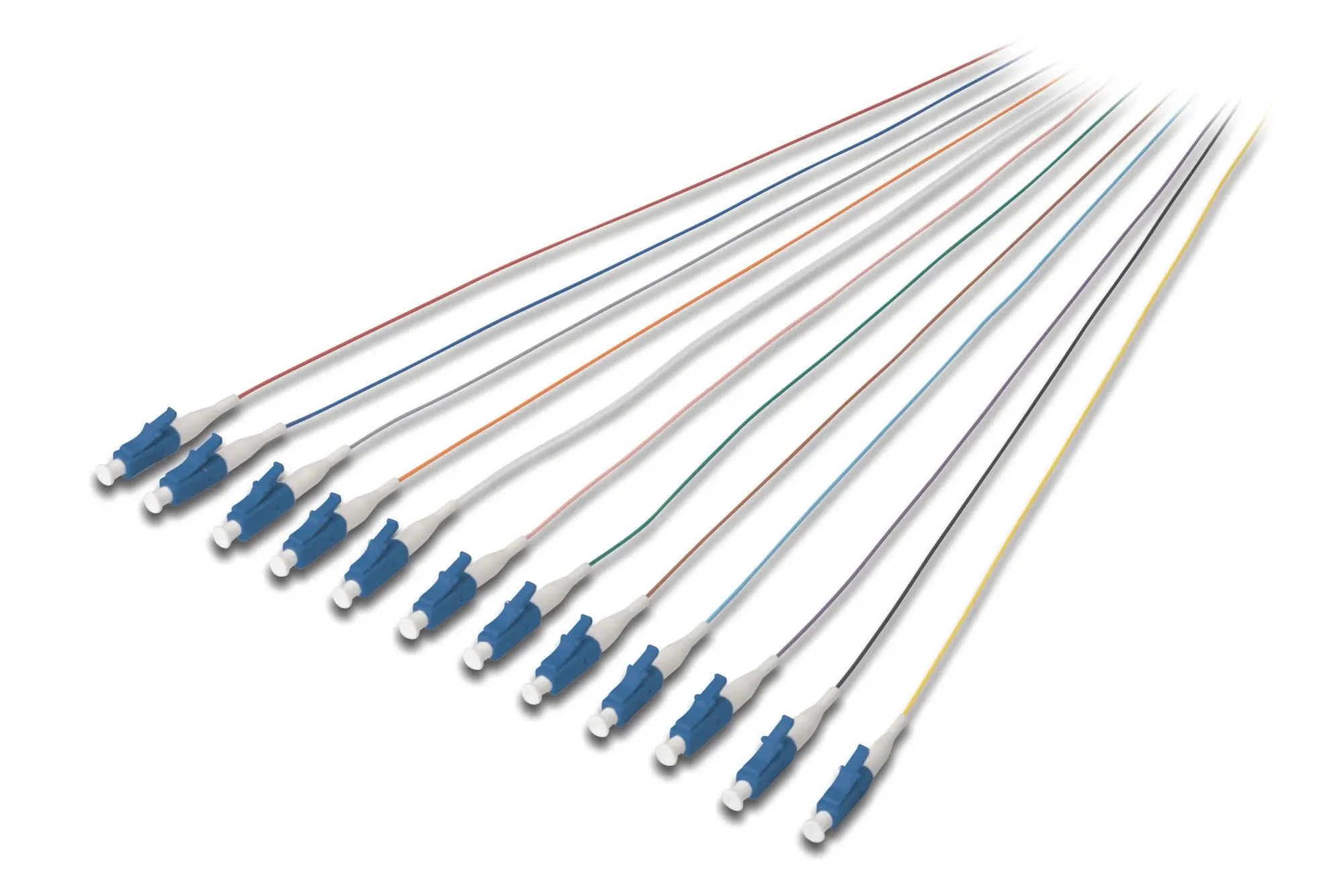 Produktfoto 1 von Durchgefärbte LC simplexOS2 Pigtails Loose Buffer 09/125M 12St. Singlemode 2m