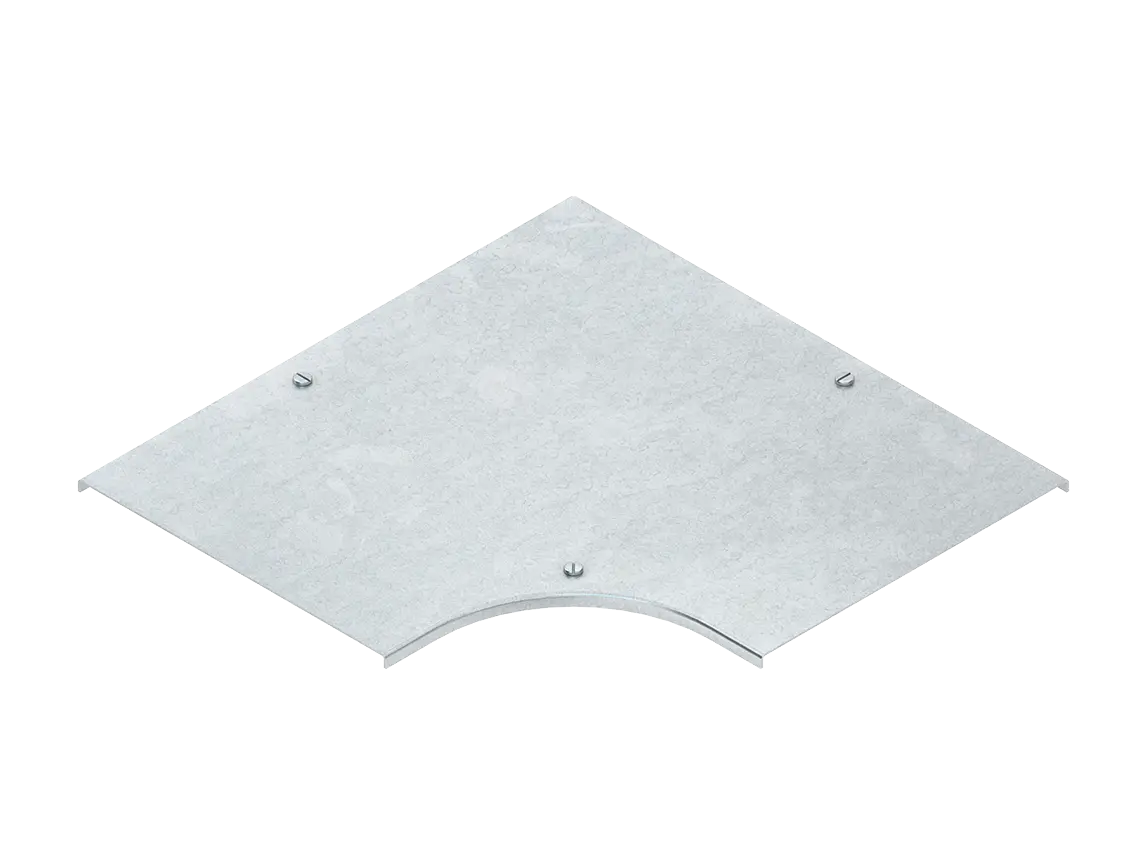 Produktfoto 1 von Deckel für Bogen 90°, Breite 105 mm t=2,0 mm bandverzinkt,m.Drehriegelvers.