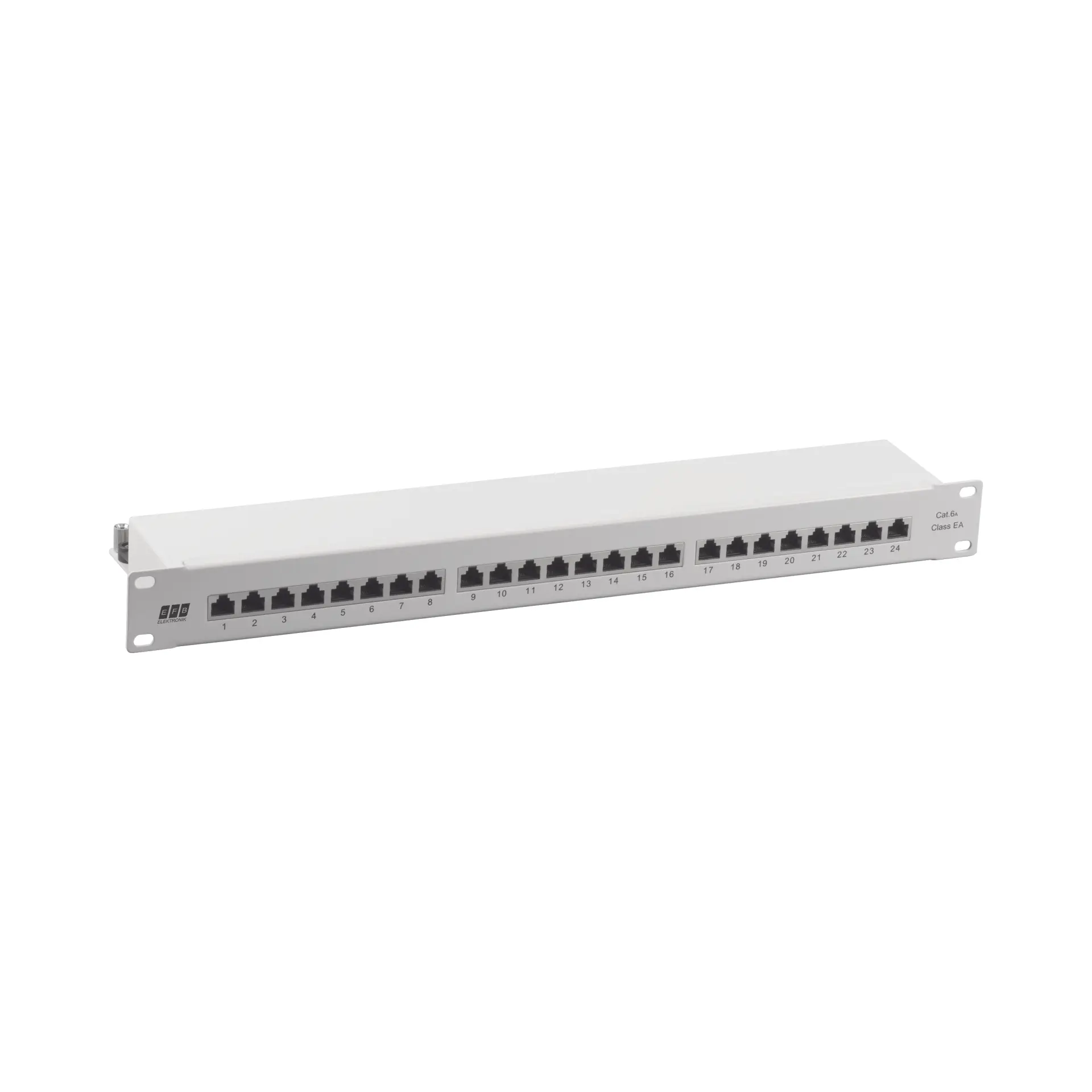 Produktfoto 1 von Cat6A 24P Patchpanel LSA 1HE RAL7035 grau
