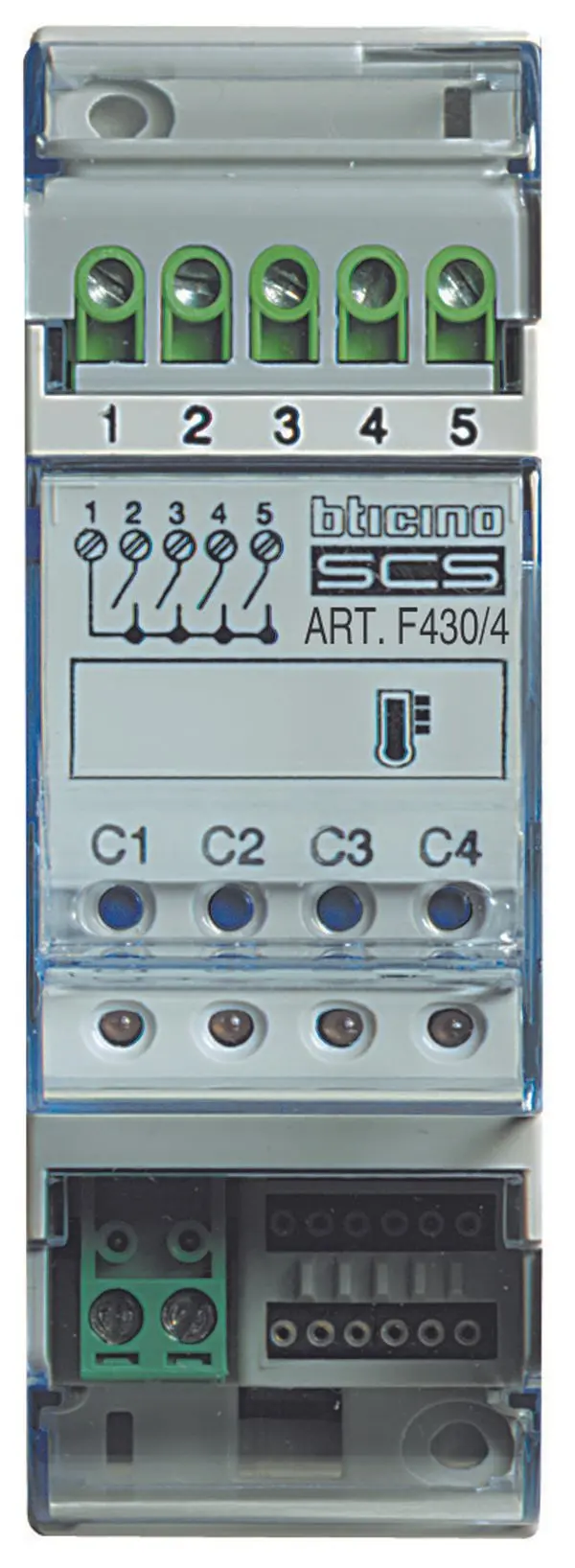 Produktfoto 1 von MyHOME-Heizungsaktor 4f f.Stellantriebe u.Fan-Coils 2 TE DIN