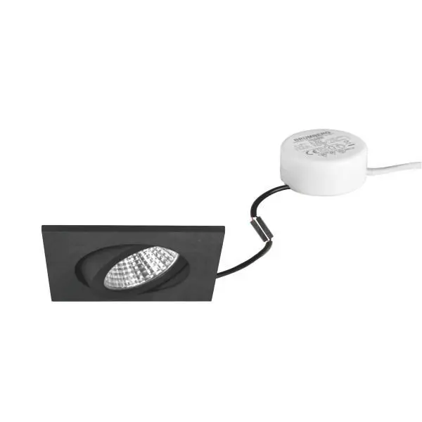 Produktfoto 1 von LED-Einbaustrahler 230 V AC, 50 Hz, 6 W 38°, 3000 K, quadratisch, schwenkbar