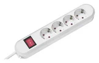 Produktfoto 1 von Tischsteckdose 4xSchuko weiß o.Strom