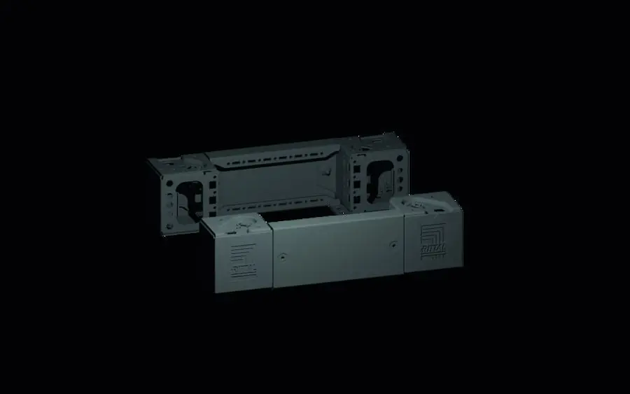 Produktfoto 1 von VX Sockel-Eckstück mit Blende vorne/hinten, H: 100 mm, für B: 400 mm