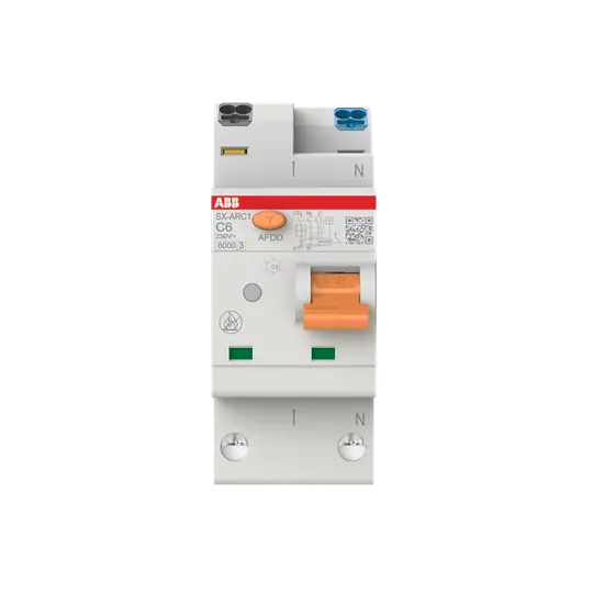 Produktfoto 1 von AFDD+LS SX-ARC1-C6, 6kA, 1P+N, 2TE Fehlerlichtbogen-Schutzeinrichtung + LS
