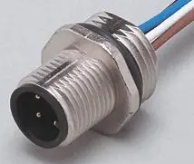 Produktfoto 1 von Einbaustecker <250VAC 0,5m PVC Gehäuse Zinkdruckguss vernickelt IP67