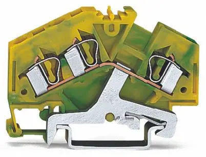 Produktfoto 1 von 3-Leiter-Schutzleiterklemme,4 mm²,mittige Beschriftung,grün-gelb
