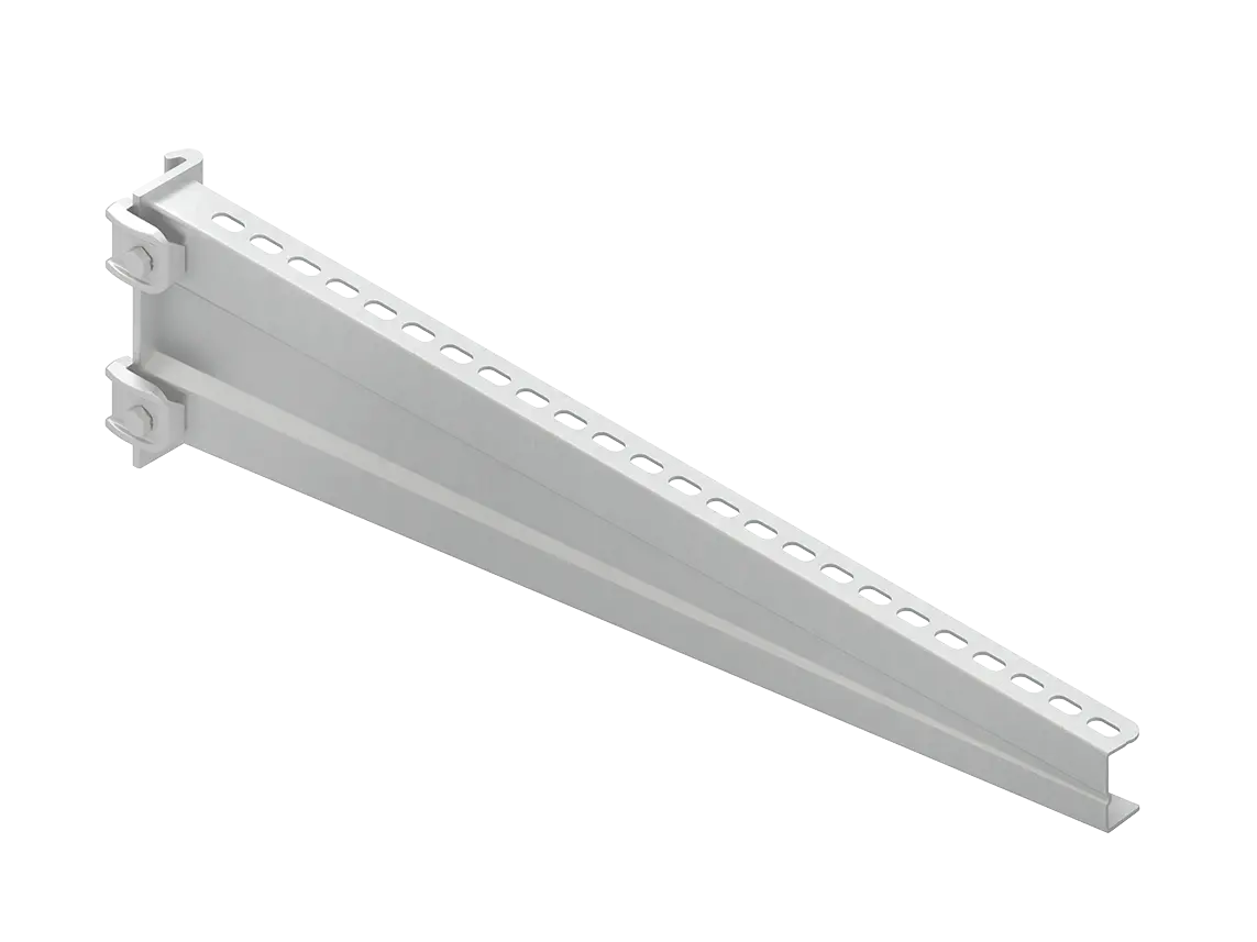 Produktfoto 1 von Ausleger, schwer, 190x930 mm 5,0 kN mit vormont. Klemmen feuerverzinkt