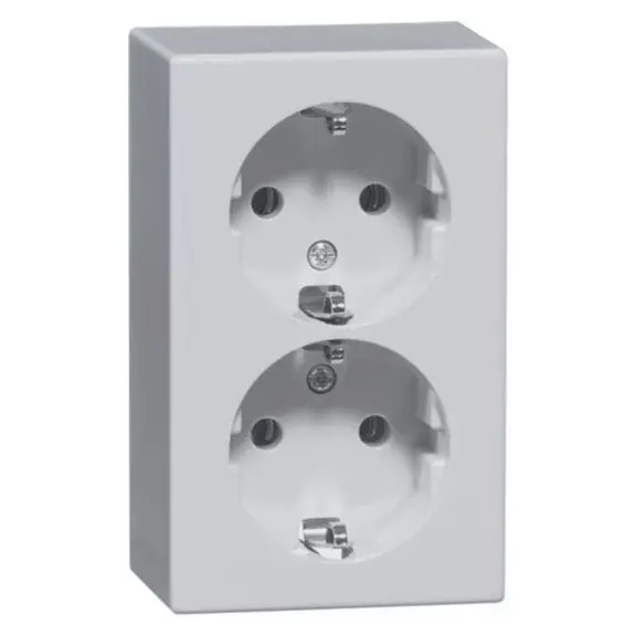 Produktfoto 1 von Steckdose SCHUKO 2fach, weiß