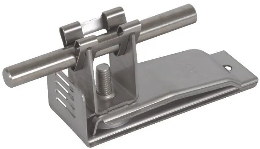 Produktfoto 1 von Dachleitungshalter f. Dach-Wandplatten Klemmbereich 2-8mm f. Rd 8mm NIRO