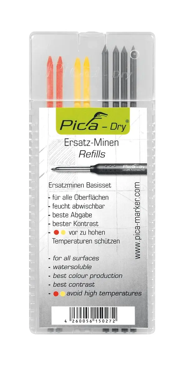 Produktfoto 1 von 8er Pack Ersatzminen zu 212151 rot/gelb/graphit