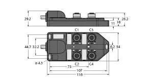 Produktfoto 1 von Passiver Aktuator-/Sensor-Verteiler M12 x 1 4-fach