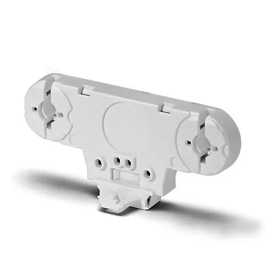 Produktfoto 1 von Einsteck-Doppelfassung, G13, PC, weiß 500V/2A/T130, LPH 31,5mm, mit Nocken