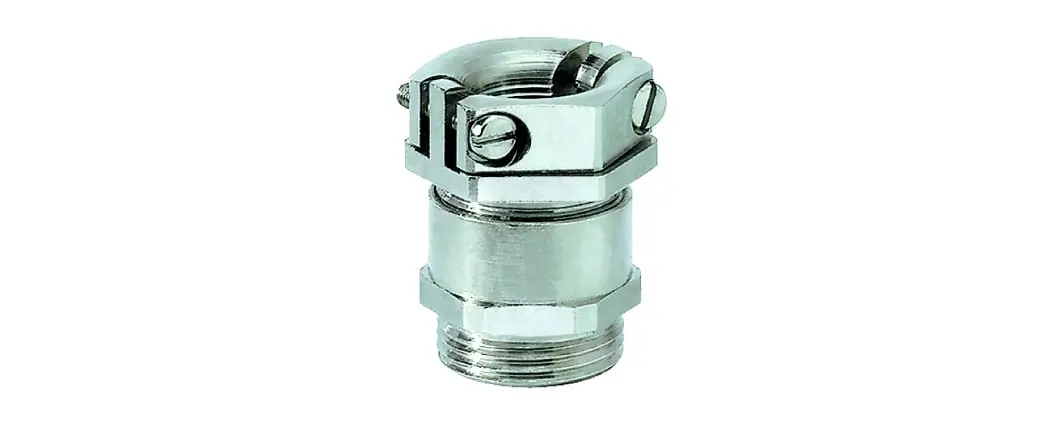 Produktfoto 1 von Klemmbacken-Kabelverschraubung, Pg, Messing CuZn39Pb3, galv. Vernickelt