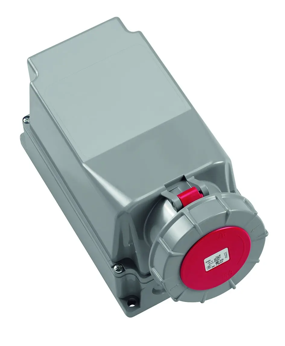Produktfoto 1 von CEE Wandsteckdose IP67 125A 5-polig 400V 6h rot
