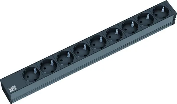 Produktfoto 1 von 19" 1HE 9xSchuko Strom 2m Schuko schwarz