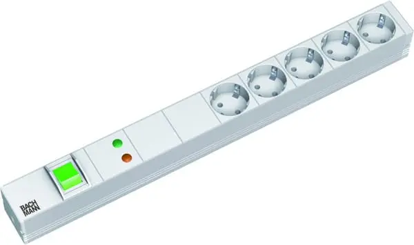 Produktfoto 1 von 19" 1HE 5xSchuko 1xSchalter 1xGVS Strom 2m Schuko