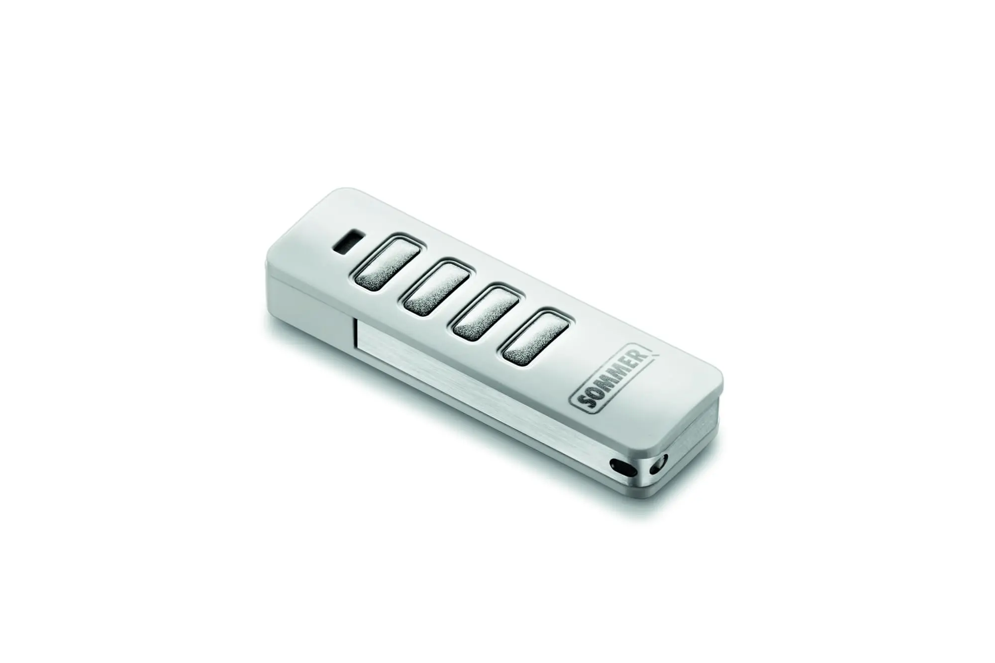 Produktfoto 1 von 4 Befehl Handsender „Pearl", FM 868,95 MHz weiß/Edelstahl