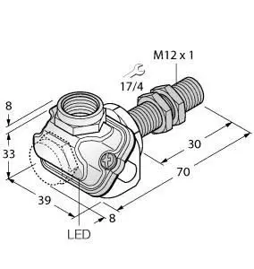 Produktfoto 1 von Induktiver Sensor mit erweitertem Temperaturbereich KEMA 02 ATEX 1090X