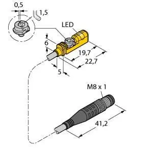 Produktfoto 1 von Magnetfeld-Sensor Kompaktbauform für Kurzhubzylinder