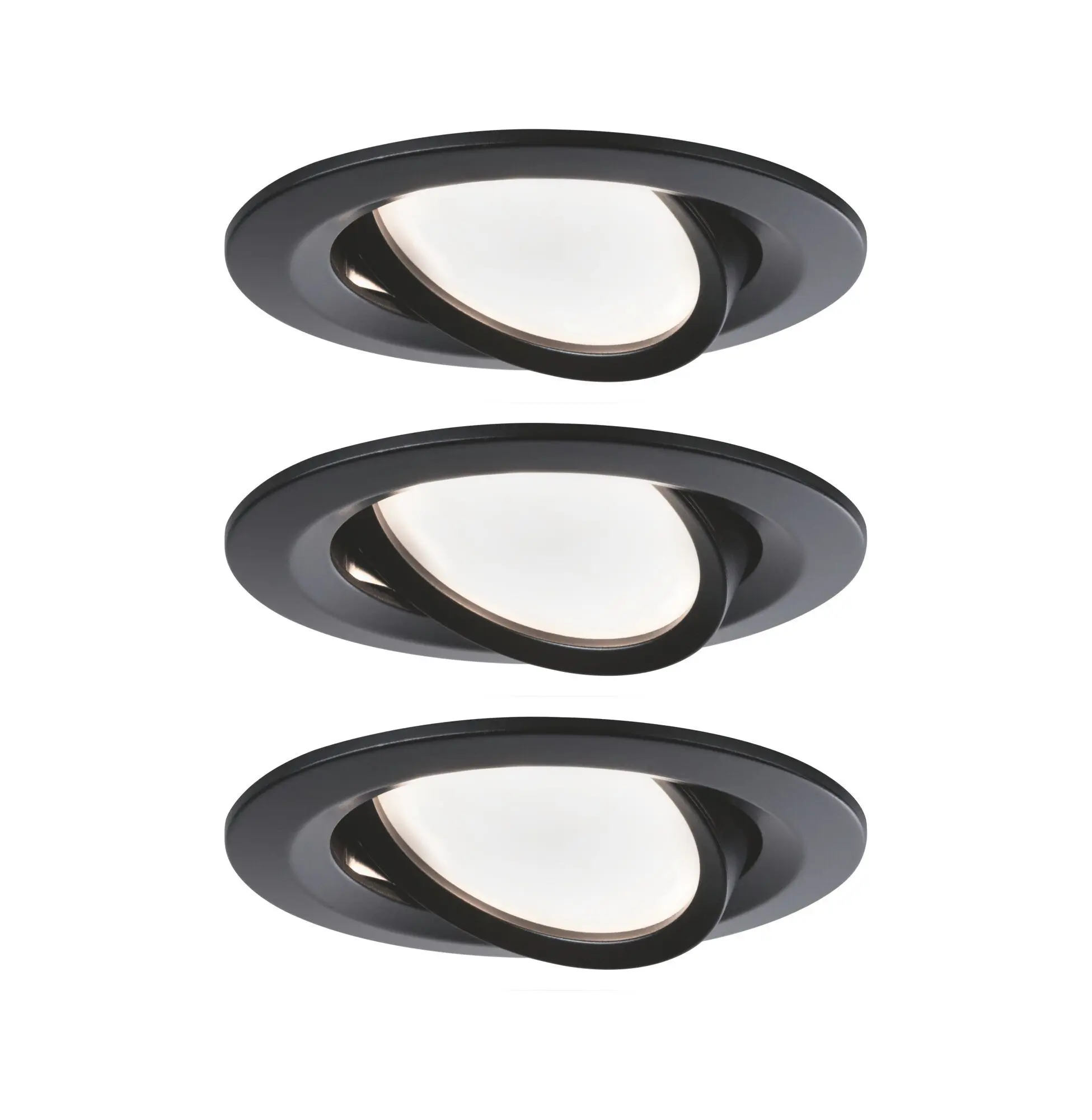 Produktfoto 1 von EBL Set Nova Coin rund schwenkbar LED 3x6,5W 2700K 230V Schwarz matt/Alu