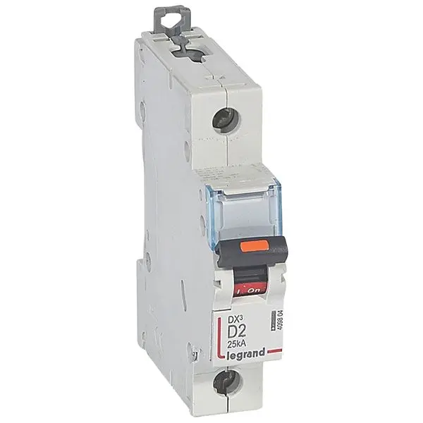 Produktfoto 1 von DX3 LS-Schalter D-Char. 2A, 1-polig, 25kA, 230/400VAC, 1TE